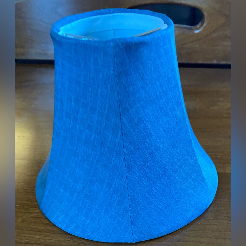 Blue, Subtle Patterned Lampshade - Picture 4 of 4